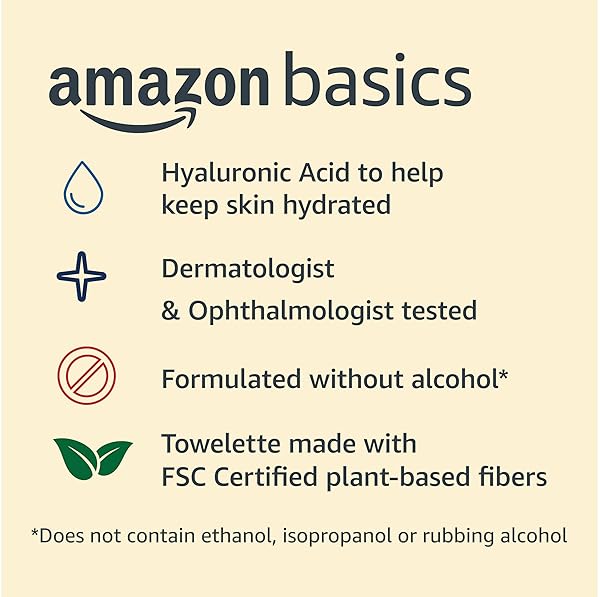 AMAZON BASICS MAKEUP REMOVER WIPES, GENTLE CLEANSING, DERMATOLOGIST TESTED, HYDRATING, PLANT BASED, ALCOHOL FREE, REMOVES WATERPROOF MASCARA, 25 COUNT PER PACK, PACK OF 2 (PREVIOUSLY SOLIMO)