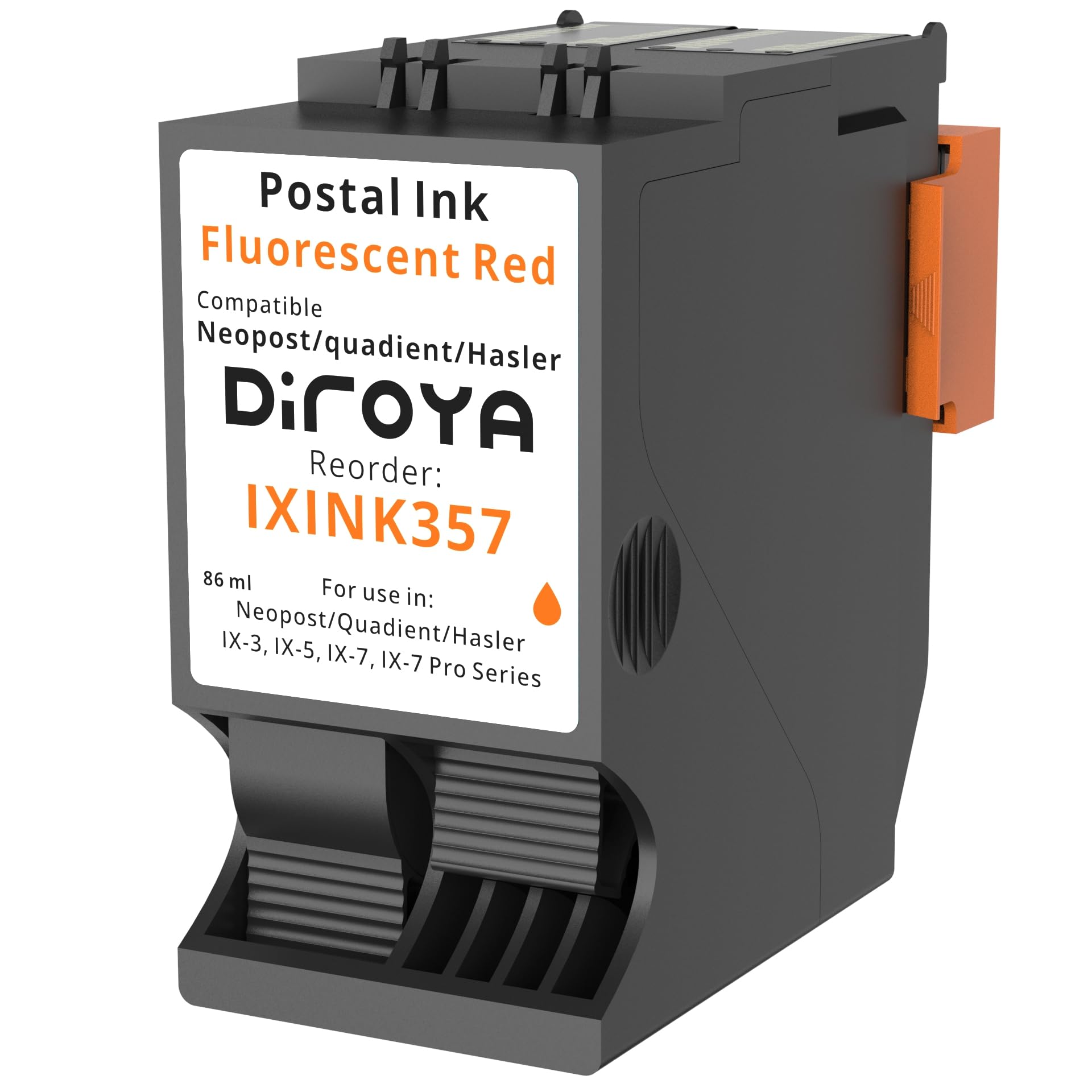 Photo 1 of diroya IXINK357 Compatible Ink Cartridge for Quadient Neopost IX-3, IX-5, IX-7, Pro Series Franking Machine Postage Meter, Fluorescent Red