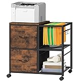 MAHANCRIS Mobile File Cabinet, 2 Fabric Drawer
