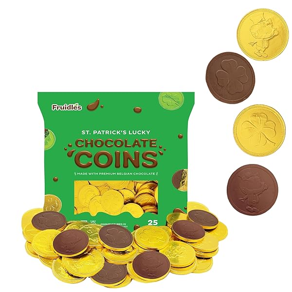 ST. PATRICK’S DAY 25 MILK CHOCOLATE COINS LUCKY...