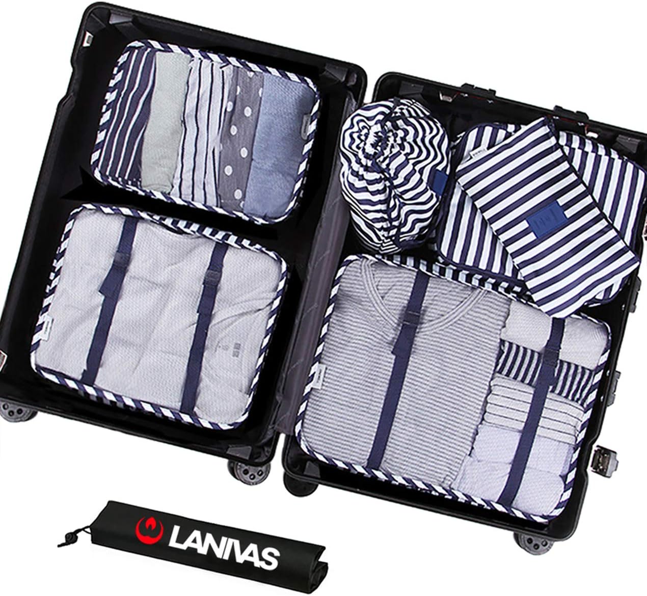 7 Set Packing Cubes for Travel - Luggage Organizers with Shoe Bag