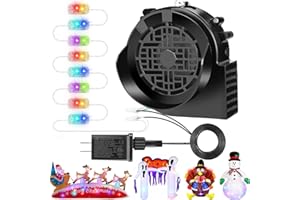 OHMANHE Replacement 1.5A Air Blower Fan for Inflatables, 8 Bright LED Light with Waterproof 2.0A Adapter, 12V Motor for Blow Up Yard Christmas Thanksgiving Outdoor Holiday Decorations