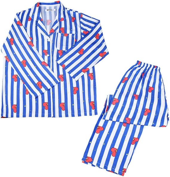 Amazon Mus 春夏 Btsパジャマ防弾少年団周辺可愛いキャラクターq版プリントハウスカジュアル服2点セット男女夏カジュアルモデル L Tata レディース 通販