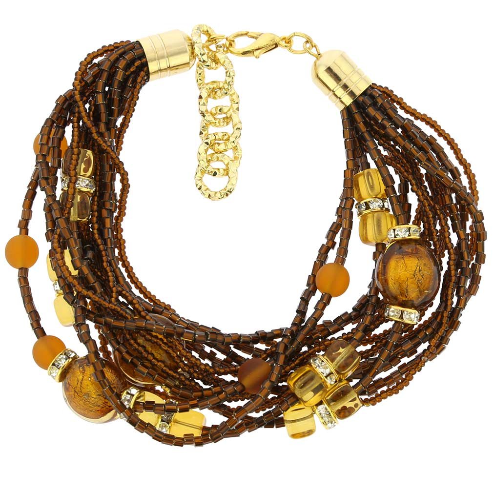 Glass Of Venice Murano Glass Alessia Bracelet - Golden Brown