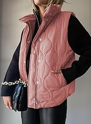 EVALESS Womens Fashion Cropped Puffer Vest Fall