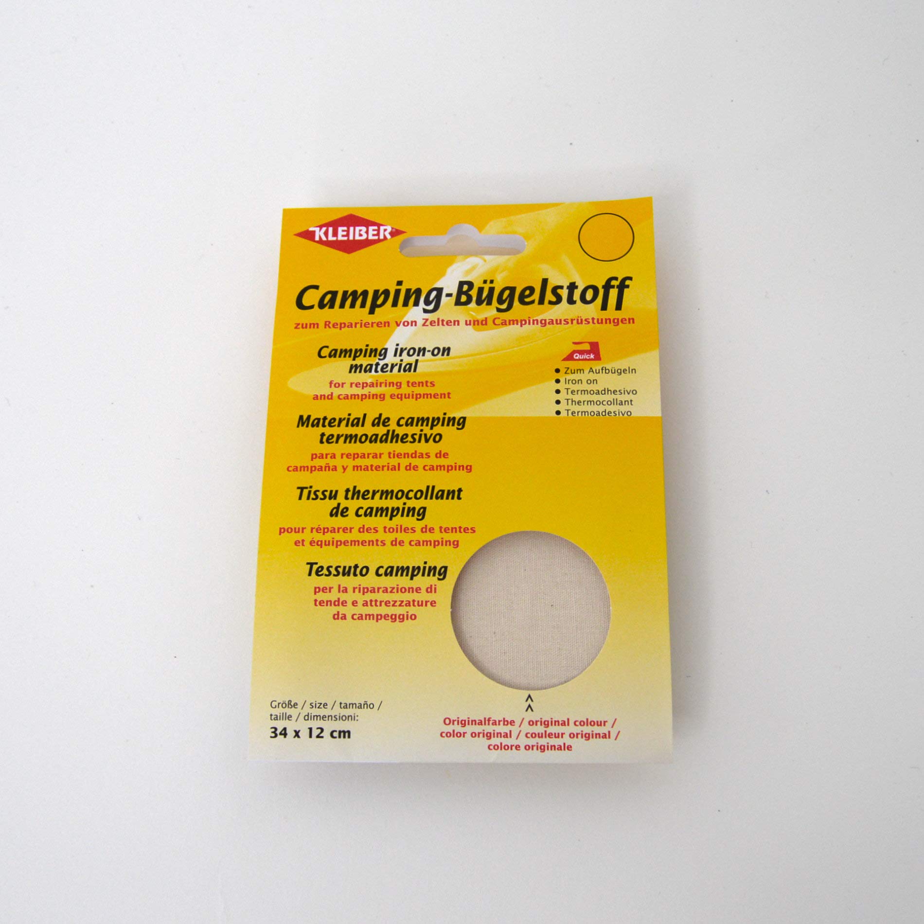 Kleiber 100 Percent Cotton Canvas Tent with Awning Iron on Repair Patch, White