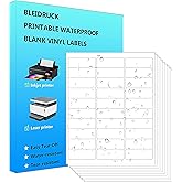 30-UP Shipping Labels 1" x 2-5/8" Address Stickers 20 Sheets 600 Pcs Printable Blank Labels Waterproof Matte White Stickers Vinyl Sticker Paper Dries Quickly for Inkjet Printer