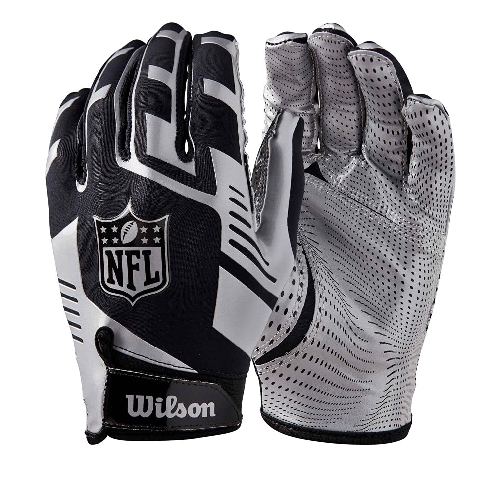 Wilson NFL Stretch Fit Receivers Glove American Football, Black/Gold, One Size