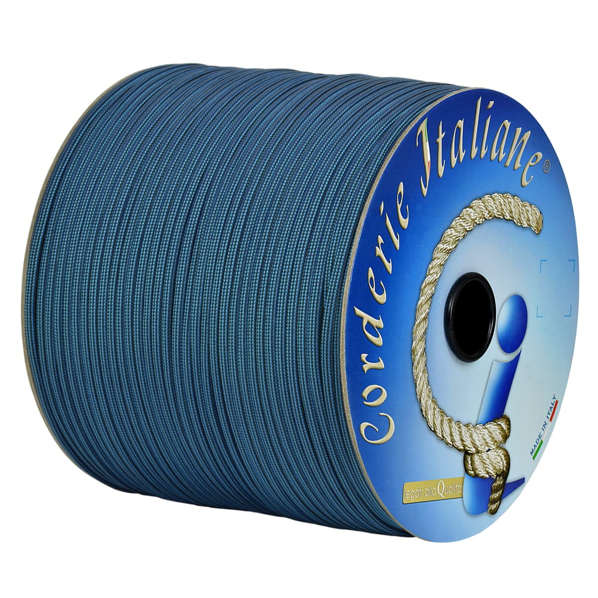 Paracord 550 Type III Basic, black/blue 4 mm - 100 mt, core 7 threads, 100% Made in Italy 006079507 Corderie Italiane