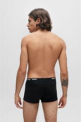 HUGO Mens Black Stretch Cotton Logo Waistband Trunks Five Pack Box view 8