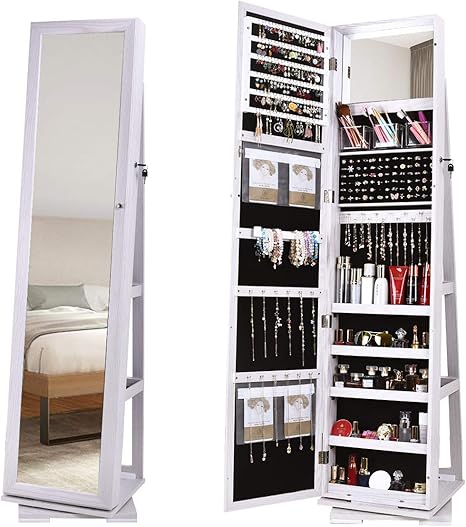 Rotatable Jewelry Organizer Cabinet 
