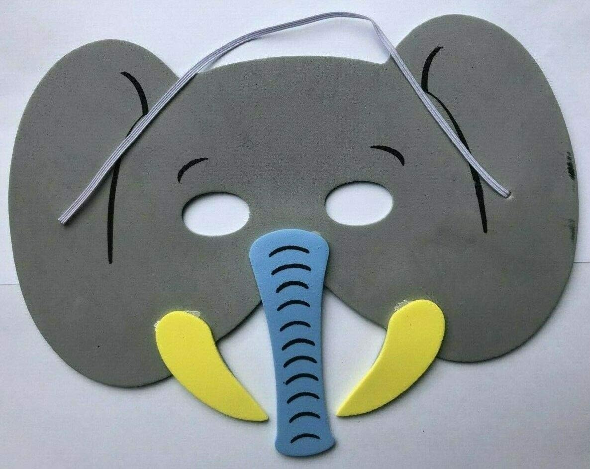Mask Zoo Animal Elephant (Soft Foam) for Fancy Dress Masquerade Accessory