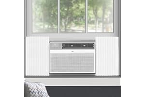 ZENGSHI LIFE MUSEUM Window Air Conditioner,Side Insulated Foam Panel vacuum001BLACK, Summer/Winter Heat and Draft Insulating,Two-Piece Panels Window Seal (White)