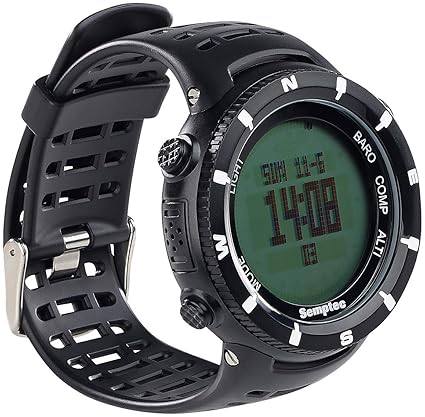Semptec Urban Survival Technology Uhren mit Höhenmesser: Outdoor-Armbanduhr für Trekking, Black-Edition (Multifunktions Sport