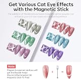 Modelones Cat Eye Gel Nail Polish Set 6 Colors Magnetic Glitter Pink Blue Purple view 3
