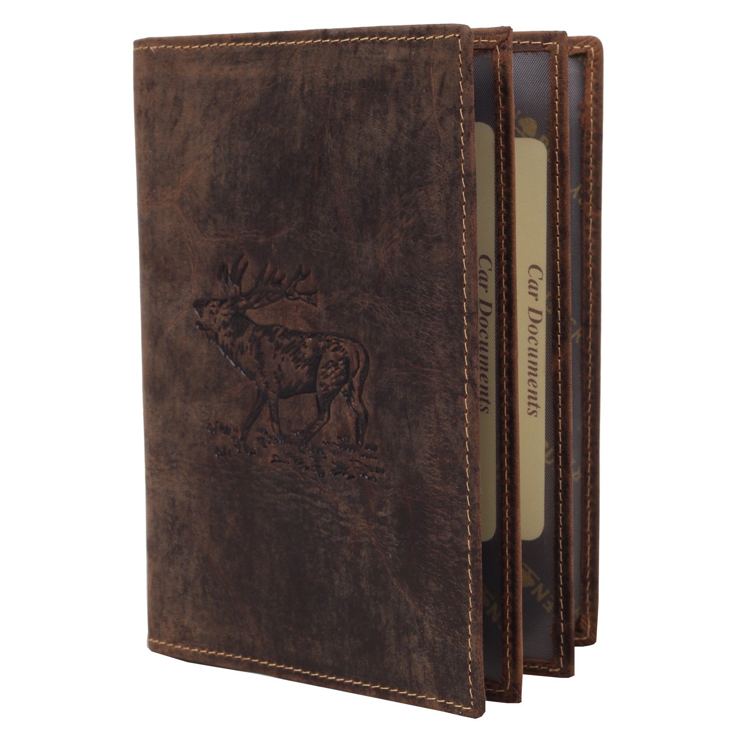 Greenburry Vintage deer identity card case leather 12 cm