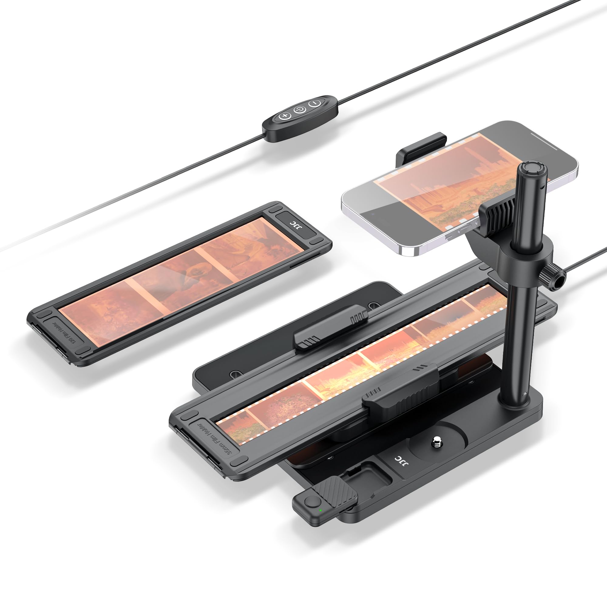 JJC Mobile Film Digitizing Adapter Set With Slide Viewer Light Pad - Convert 35mm/120 Negative to Digital, Smartphone Digitizer Scanner Set