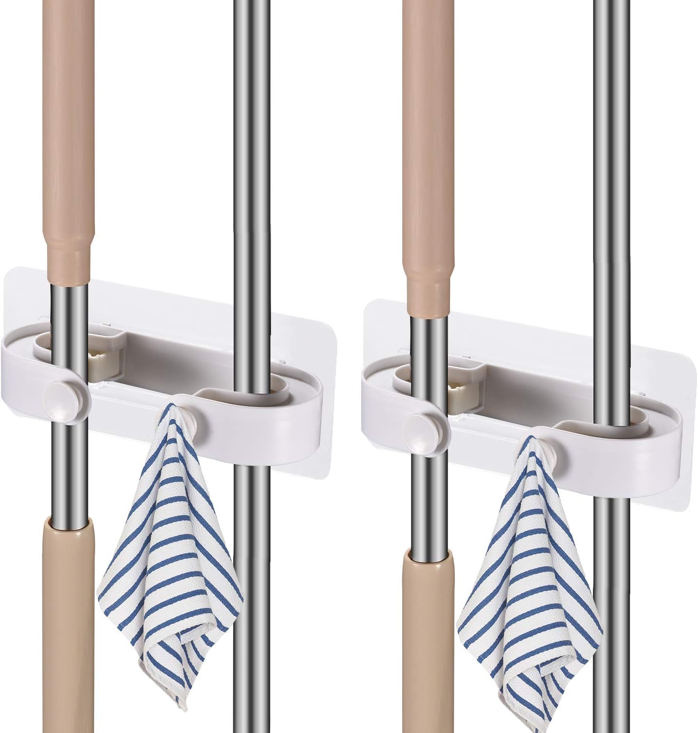 Nisson Broom and Mop Holder Wall Mounted Broom Holder Self