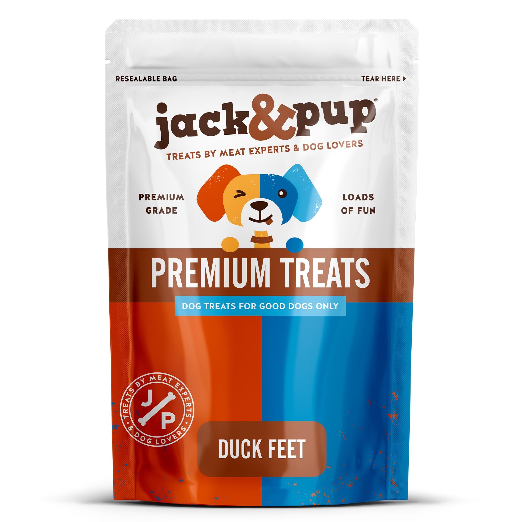 Jack&Pup Duck Feet for Dogs (1kg) - Single Ingredient - Air Dried Duck Treats for Dogs Big and Small - High in Protein - Grain Free - 100% Natural Dog Chews - Great Alternative to Processed Treats