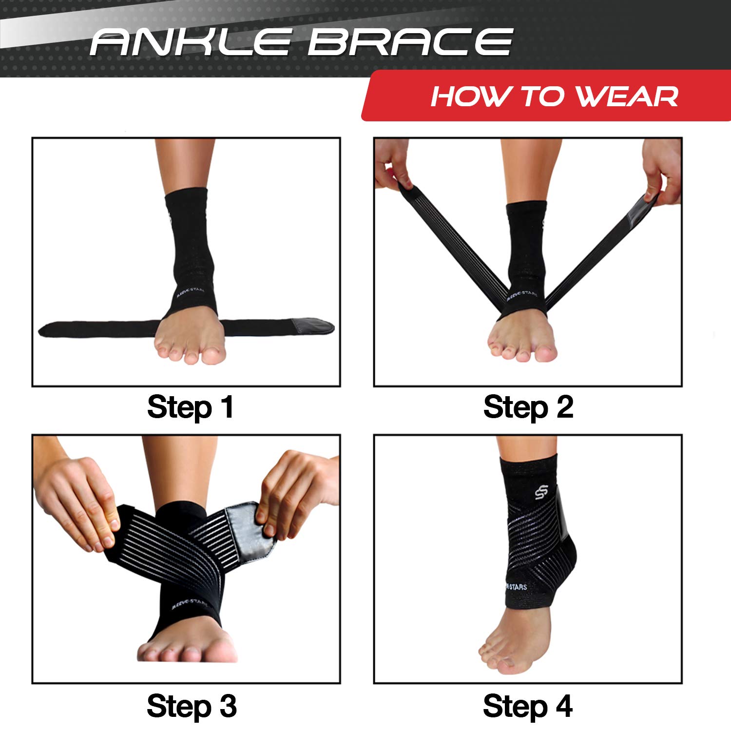 Ankle Brace for Plantar Fasciitis Support - Women & Men – Pain Relief Foot Sleeve (Single): Sports & Outdoors
