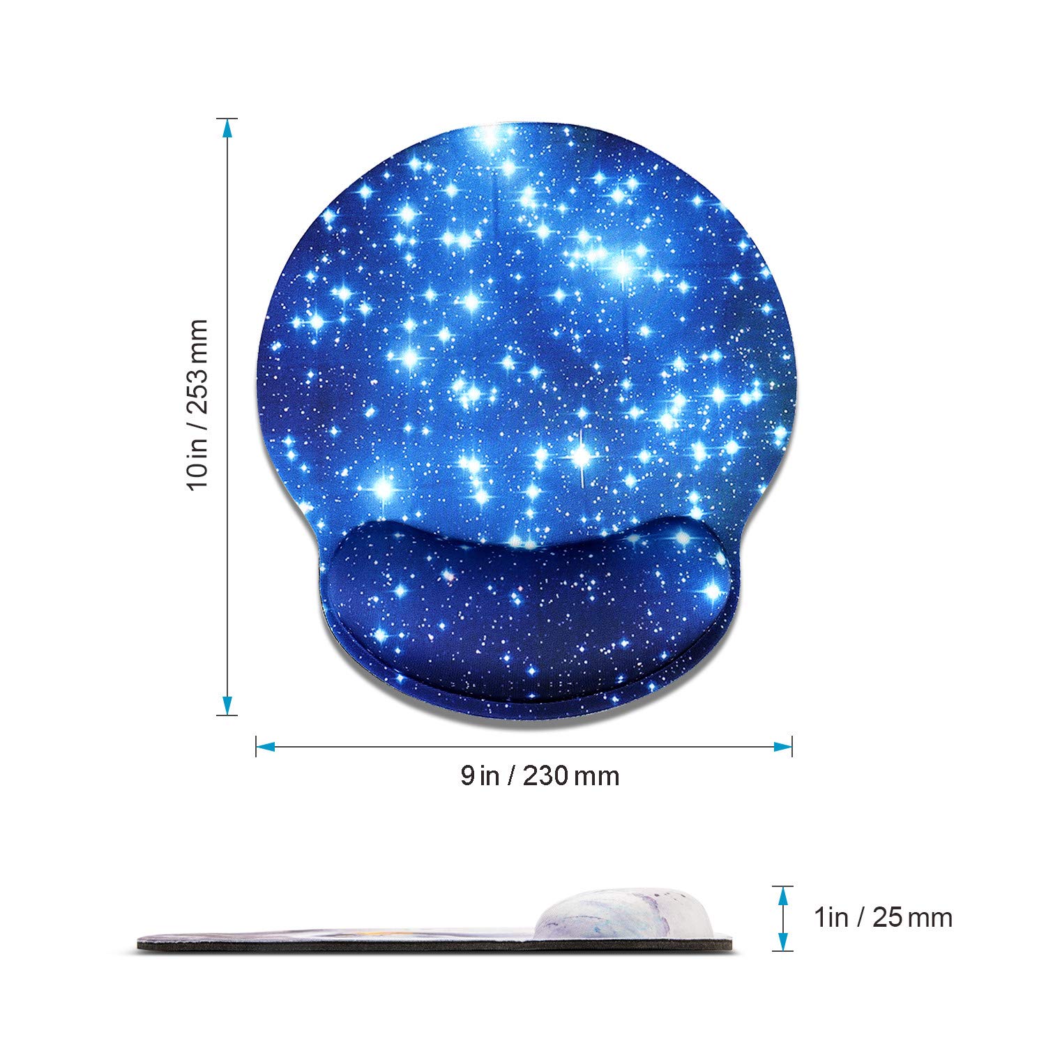 HILUCKI Mouse Pad Ergonomic Mouse Mat with Wrist Support Rest Memory Foam Computer Mouse Pad with Nonslip Rubber Base for Home, Office, Laptop, Gaming (MB-039)