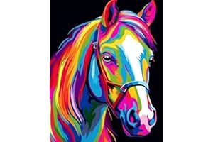 Maomaomi Paint by Numbers DIY Acrylic Painting Kit for Kids & Adults Beginner – 16" Wx20 L Color Horse Head Pattern