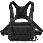 Tactical Chest Pack EDC Chest Bag 2L Utility Molle Chest Rig Pouch with CCW Compartment Adjustable Strap Outdoor