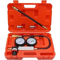 Cylinder Leak Down Tester Kit,Automotive Engine Pressure Gauges Compression Test Leakage Detector Tool Set (TU-21)