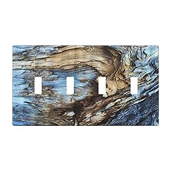 Rustic Tree Bark Blue Wood Country Quad Toggle