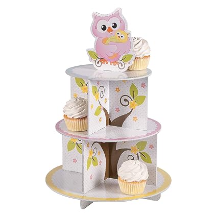 Amazon Com Fun Express Owl Baby Shower Cupcake Holder For Baby Amazon Com Fun Express Owl Baby Shower Cupcake Holder For Baby
