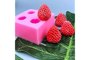 TUKE 3D Strawberry Silicone Candle Mold Strawberry Raspberry & Blueberry Fondant Soap Candle Mulberry Wax Melts Molds