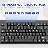 Rii RK907 USB Wired Keyboard Full Size 104 Keys UK Layout Mac Windows Android view 5