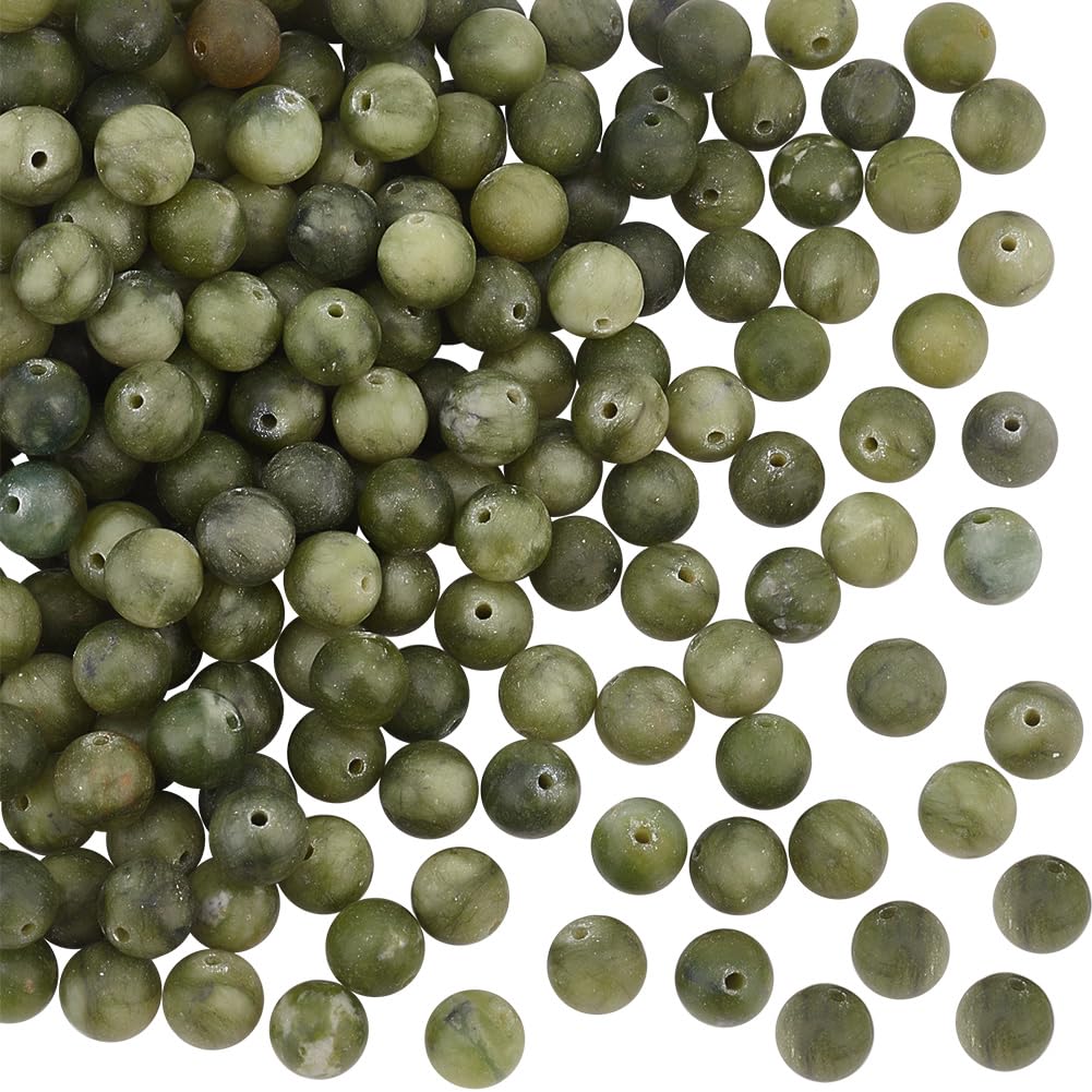 OLYCRAFT About 203-208 8mm Natural Taiwan Jade Beads 1.5mm Hole Nature Jasper Beads Round Loose Gemstone Beads Energy Stone for Bracelet Necklace Jewelry Making — image 1