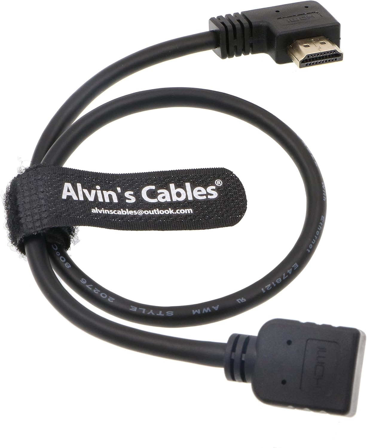 Alvin's Cables Z CAM E2 L Shape 2.0 HDMI Cable for Atomos Shinobi Ninja V Monitor Portkeys BM5 Monitor 90 Degrees up to Right Angle Down 45CM - Image 3