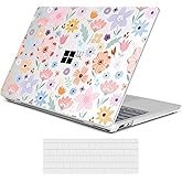 Loyrina Creative Clear Case for Microsoft Surface Laptop 13 inch Copilot+ PC 2025 (Latest Model), Ultra-Slim Lightweight Protective Cover with Artistic Pattern, Colorful Flowers
