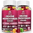 HMone Creatine Monohydrate Gummies - 5g for Men & Women, 160 Count and Creatine Chewable Supplements for Muscle Gain, Muscle Strength, Energy Boost, and Muscle Builder, Sugar Free, Vegan