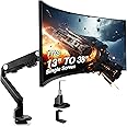 AVLT Single 13"-38" Monitor Arm Desk Mount fits One Flat/Curved/Ultrawide Monitor Full Motion Height Swivel Tilt Rotation Adjustable Monitor Arm - VESA/C-Clamp/Cable Management - Black