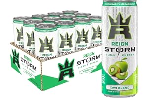 REIGN Storm, Kiwi Blend, Fitness & Wellness Energy Drink, 12 Fl Oz (Pack of 12)