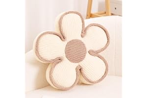 Kcvvcr Flower Pillow, Soft Shaped Floor Cushion, Decorative Throw Pillow, Seating Cushion, Plush Room Decor Pillows for Sofa Couch Bed (13.7 Inch, Ivory)