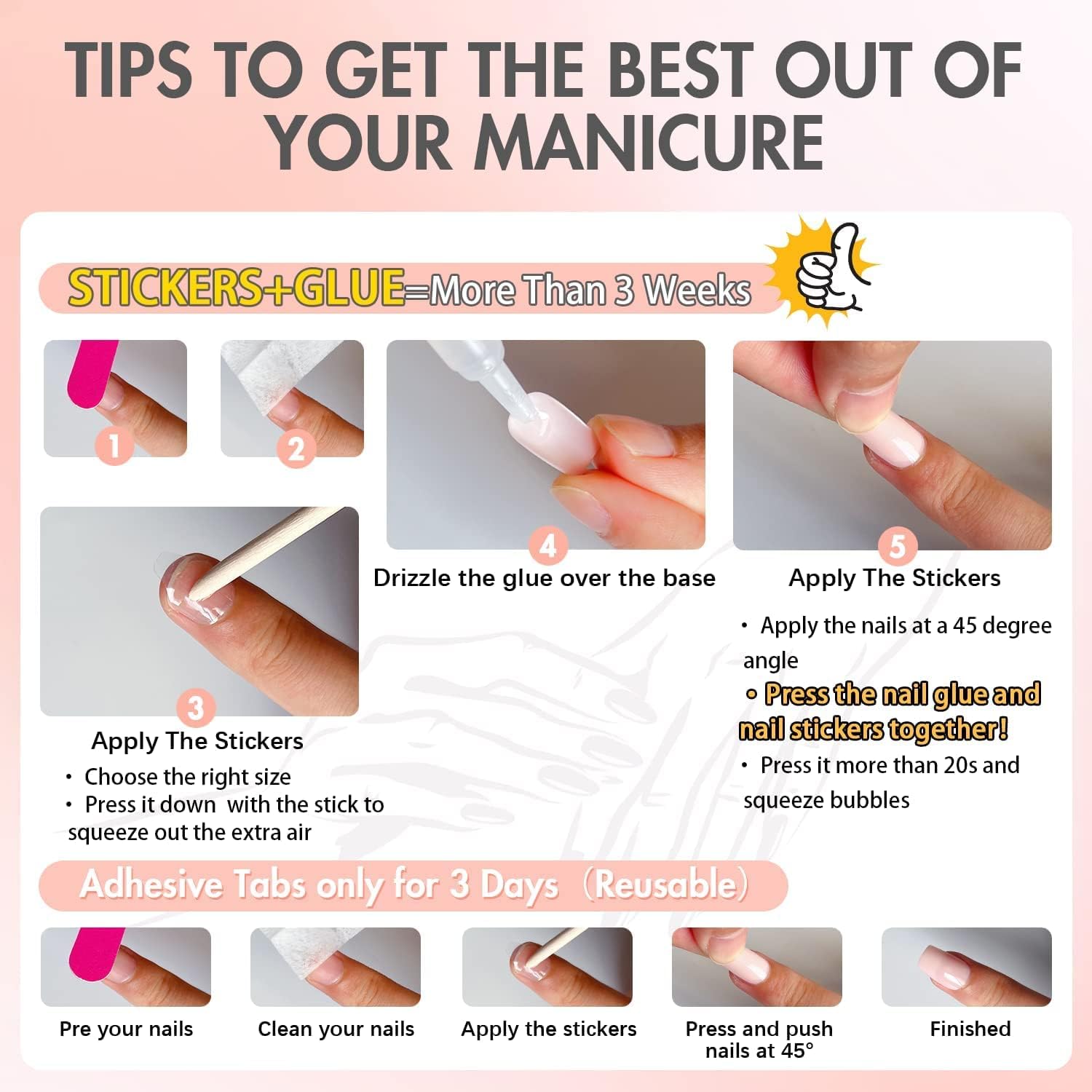 Chalk Baby Pink Press on Nails Medium Stiletto Almond,KQueenest Pure Color Acrylic Nails Kit Reusable Fake Nails with Feature Protective UV Coating for Women Nail Art Manicure in 24PCS - Image 7