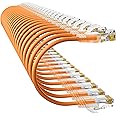 10Gsupxsel Cat6a Patch Cables 1ft (24 Pack) Slim, Cat6 Ethernet Patch Cable Pure Copper, Flexible Cat 6 Patch Cable 550MHZ 10G, Space-Saving Cat 6A Network Cables for Patch Panel, Orange