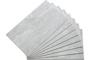 Palisade 25.6 in. x 14.8 in. Interlocking Vinyl Waterproof Wall/Backsplash Tiles for Kitchen or Bathroom in Iced Pewter (8 Pack)