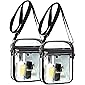 2 Pieces Clear Crossbody Purse Bag Stadium Approved Bag Transparent Shoulder Bag Clear Zipper Shoulder Bag with Inner…