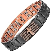 MagEnergy Copper Cross Bracelet for Men - Ultra Strength Magnetic Copper Mens Cross Bracelets - Adjustable Copper Bracelet with Sizing Tool Jewelry Box(Black)