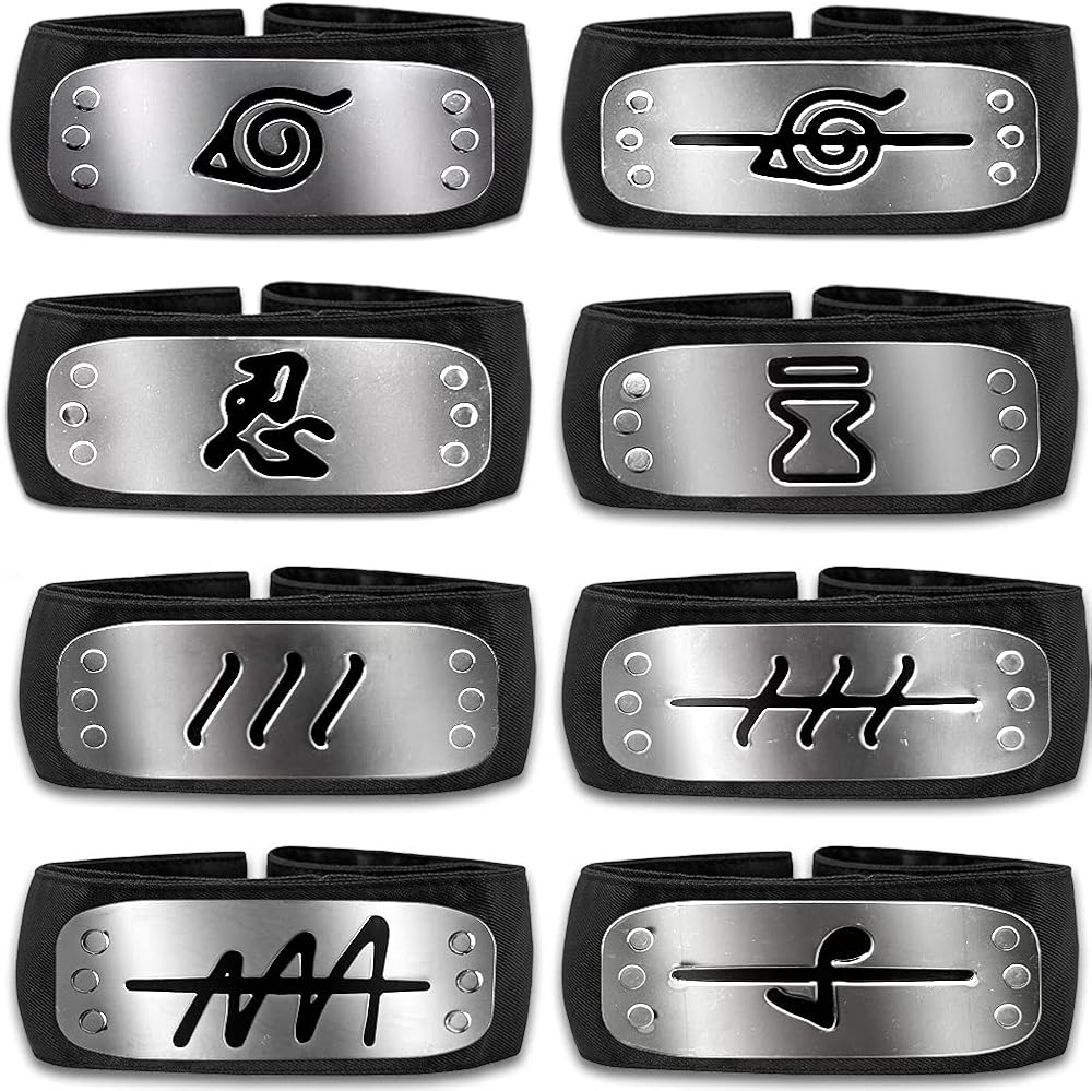 Naruto Headband Set, Naruto Leaf Village Headband for Ninja Themed