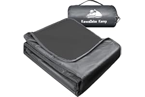KawaGebo Kamp Fleece Waterproof Outdoor Blanket, Windproof Stadium Blanket for Camping, Picnics, and Sports Stay Dry and Comfortable 80"x58"
