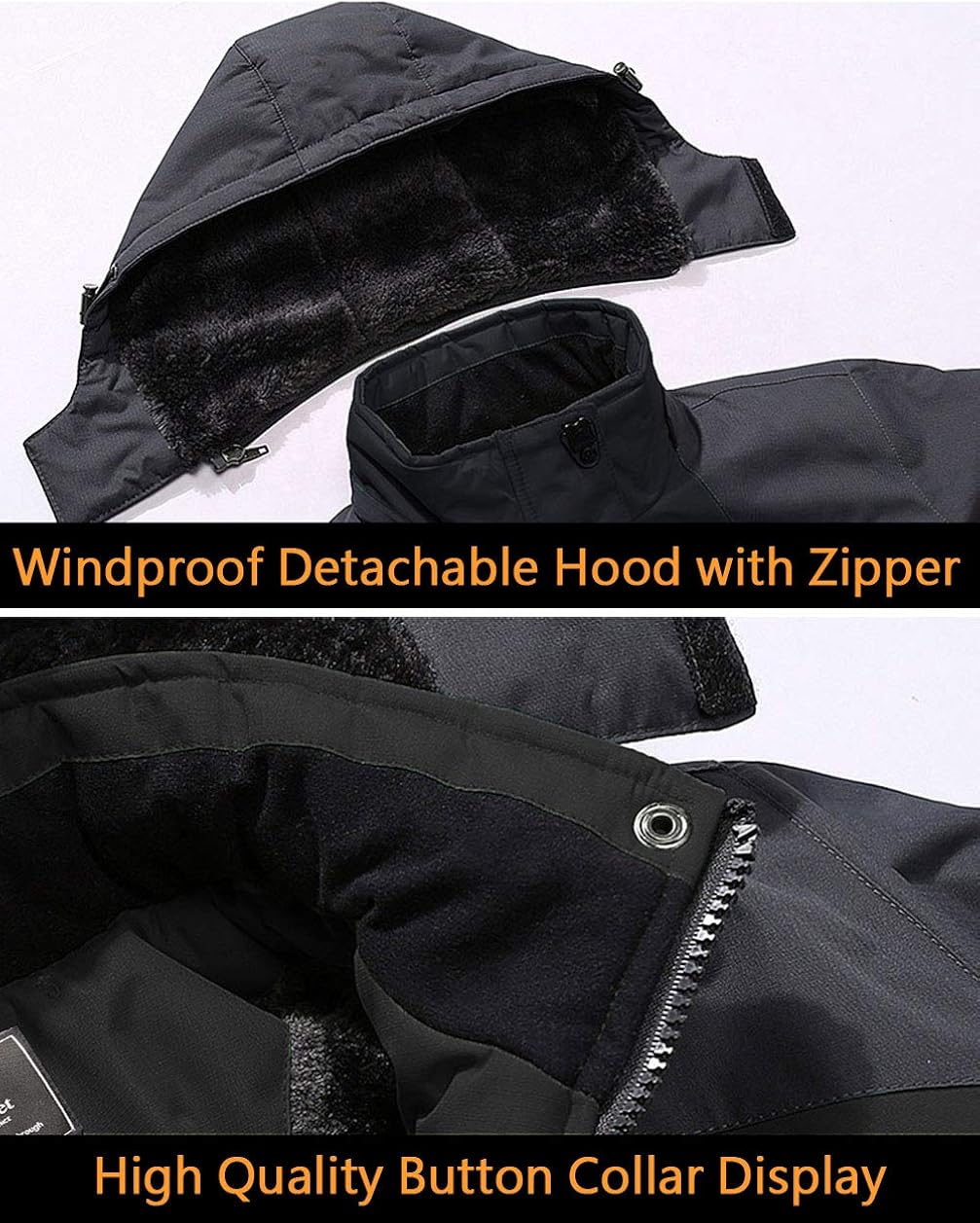 BIYLACLESEN Men's Winter Coats Windproof Parka Fleece Lined Ski Snowboard Jacket Windbreaker: Clothing