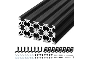 Seekliny 8Pack 2020 Aluminum Extrusion V-Slot 1220mm 48 inch Black Extruded Aluminum Profile 20x20 V-Slotted Framing European Standard Anodized Linear Rail for 3D Printer Accessories Parts