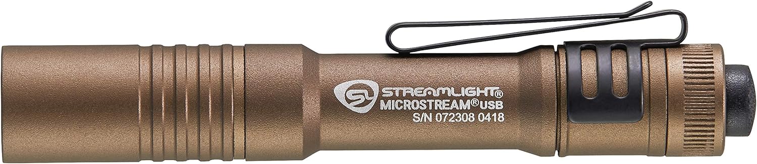 Streamlight 66608 250 Lumen Microstream USB Rechargeable Flashlight with 5" USB Cord Clamshell Packaging, Coyote: Home Improvement