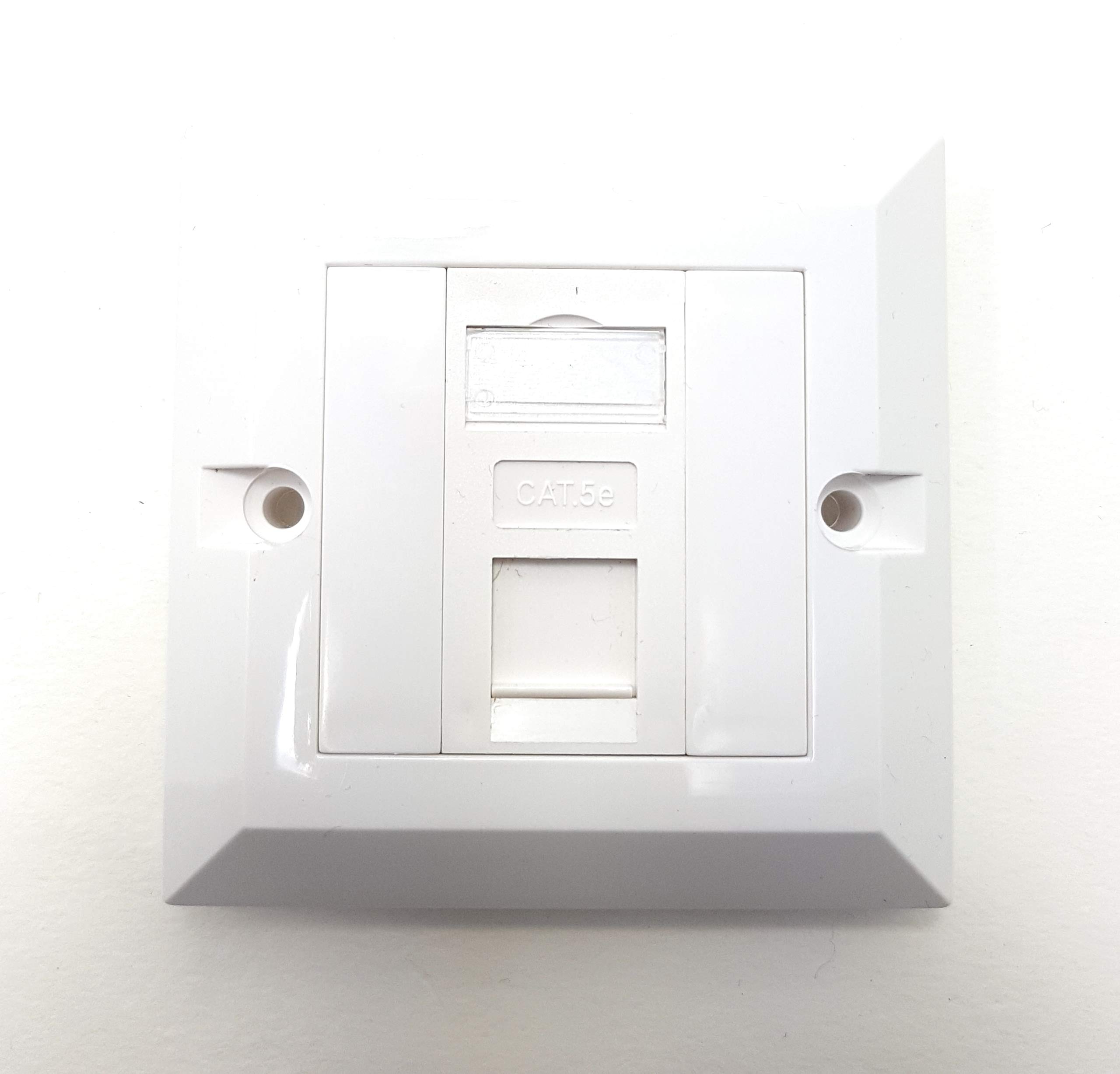 MainCore 1 Port CAT5e RJ45 Faceplate Wallplate Wall Outlet LAN with Keystones Jacks (available in Single, Double, Quad & Port) (1 PORT)